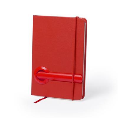 Carnet en similicuir avec stylo intégré Sakish Rouge
