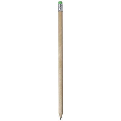 Crayon en bois avec gomme colorée Caint Vert