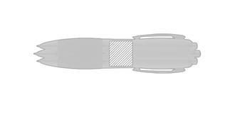 Stylo bille avec corps argenté et grip coloré Nas - Marquage autour