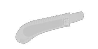 Cutter en aluminium manche ergonomique Grues - Marquage Verso