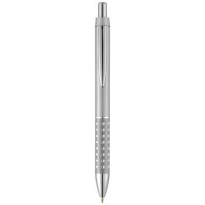 Stylo bille avec grip en aluminium brillant Blinga Argent