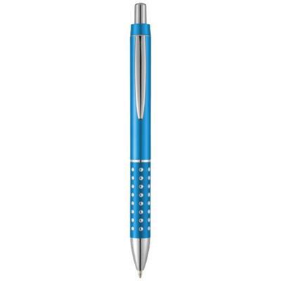 Stylo bille avec grip en aluminium brillant Blinga Bleu