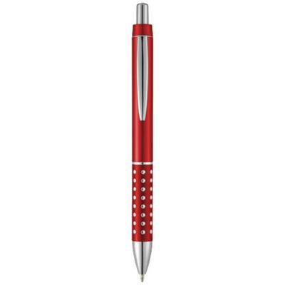 Stylo bille avec grip en aluminium brillant Blinga Rouge