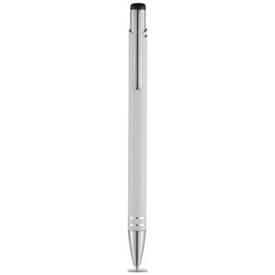Stylo bille design rétractable en aluminium Hawks Blanc