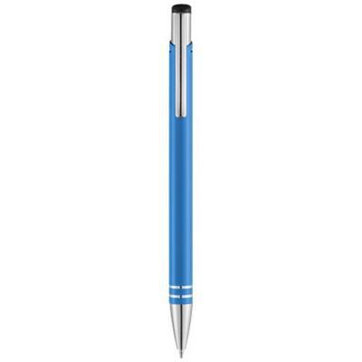 Stylo bille design rétractable en aluminium Hawks Bleu