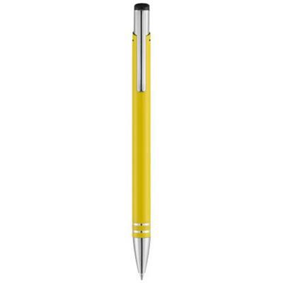 Stylo bille design rétractable en aluminium Hawks Jaune