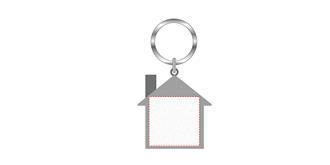 Porte-clés en métal maison logo doming Jiali - Marquage Verso