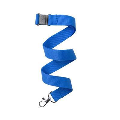 Tour de cou polyester avec clip de sécurité Kapen Bleu