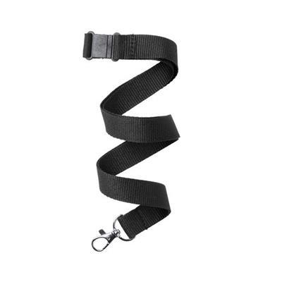 Tour de cou polyester avec clip de sécurité Kapen Noir