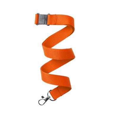 Tour de cou polyester avec clip de sécurité Kapen Orange