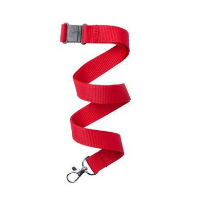 Tour de cou polyester avec clip de sécurité Kapen Rouge