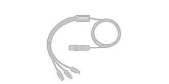 Câble de charge 5-en-1 en nylon/polyester Versati - Marquage Recto