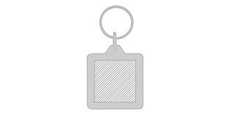 Porte-clés carré U1 papier avec anneau métal Vialo - Impression sur les deux côtés