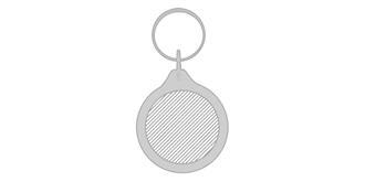 Porte-clés rond I7 en papier Orbo - Impression sur les deux côtés
