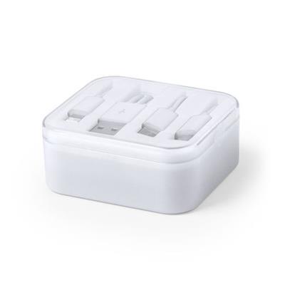 OBG.PUB - Chargeur plastique avec câble de chargement Kreto Blanc Chargeur plastique avec câble de chargement Kreto Blanc