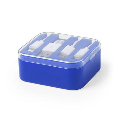 OBG.PUB - Chargeur plastique avec câble de chargement Kreto Bleu Chargeur plastique avec câble de chargement Kreto Bleu