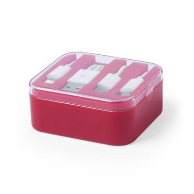 OBG.PUB - Chargeur plastique avec câble de chargement Kreto Rouge Chargeur plastique avec câble de chargement Kreto Rouge