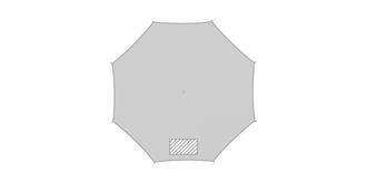 Parapluie 23" avec poignée et mât en bois Jovas - Impression 7ème pan du parapluie