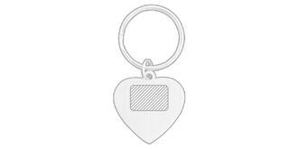 Porte-clés en métal slim cœur Colazon - Marquage Recto