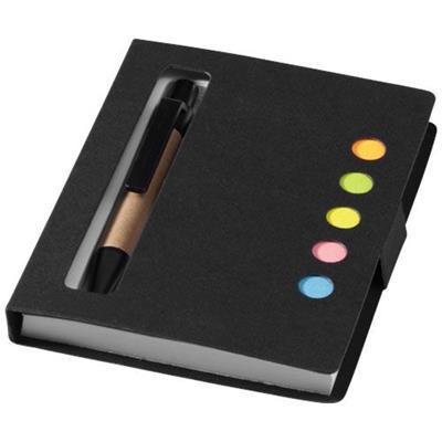 Bloc-notes avec mémos autocollants colorés Mosty Noir