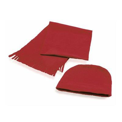 Set d'hiver avec écharpe et bonnet Esepaty Rouge