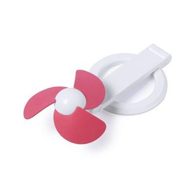 Ventilateur plastique pliant rechargeable Lorace Rouge