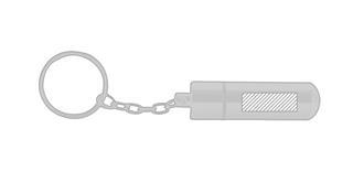 Porte-clés pilulier de forme discrète Alusille - Marquage Recto