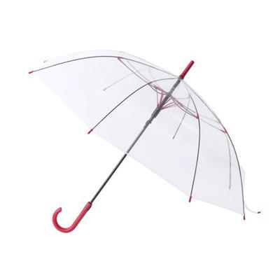 OBG.PUB - Parapluie transparent à 8 panneaux Fantua Rouge Parapluie transparent à 8 panneaux Fantua Rouge