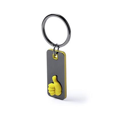 OBG.PUB - Porte-clés bicolore en acier inoxydable Jockey Jaune Porte-clés bicolore en acier inoxydable Jockey Jaune