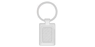 Porte-clés en métal rectangle chromé Cromado - Marquage Recto