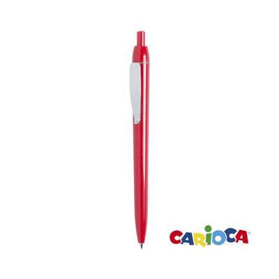 Stylo à bille rétractable en plastique Glasoury Rouge