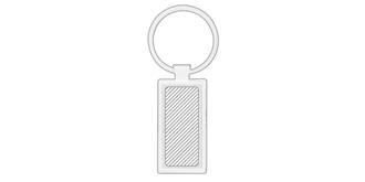 Porte-clés en métal avec liege naturel Liegi - Marquage Recto