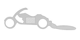 Porte-Clés ouvre bouteille en aluminium Blicha - Marquage Recto