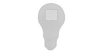 Antistress en plastique PU en forme d'ampoule Kyd - Marquage Recto