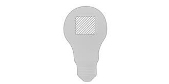 Antistress en plastique PU en forme d'ampoule Kyd - Marquage Verso