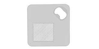 Sous-verre avec ouvre bouteille en plastique Almux - Marquage Recto