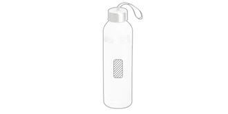 Gourde 520ml en verre petite lanière Vidro - Marquage Recto