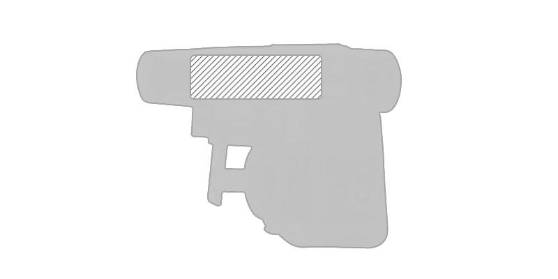 OBG.PUB - Pistolet à eau en plastique translucide vive Bomey - Marquage Recto Pistolet à eau en plastique translucide vive Bomey - Marquage Recto