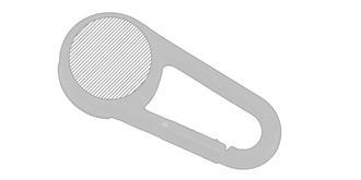 Boussole mousqueton en matière plastique Fark - Marquage Recto