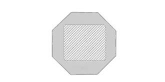 Plaque en verre épais de forme octogonale Melum - Marquage Recto