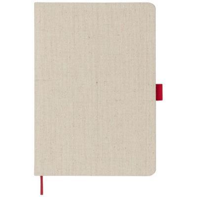 Carnet de notes A5 en toile avec fermeture Lunast Rouge