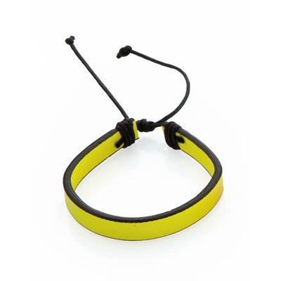 Bracelet similicuir bicolore de finition fluo Sati Jaune