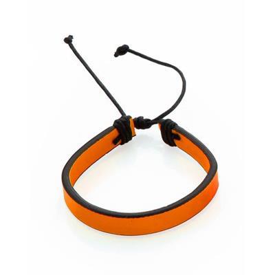 Bracelet similicuir bicolore de finition fluo Sati Orange