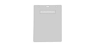 Porte-badge vertical en PVC translucide Whitemain - Marquage Recto