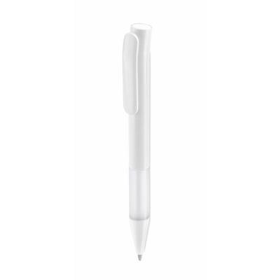 Stylo à bille avec clip en plastique Limon Blanc