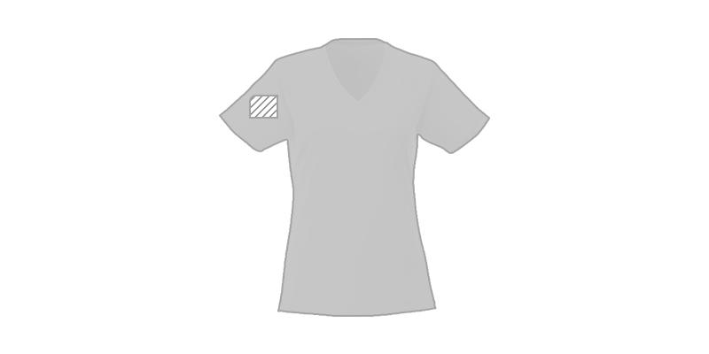 OBG.PUB - T-shirt cool fit manches courtes col V femme Amera - Marquage manche droite T-shirt cool fit manches courtes col V femme Amera - Marquage manche droite