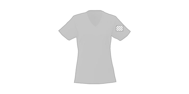 OBG.PUB - T-shirt cool fit manches courtes col V femme Amera - Marquage manche gauche T-shirt cool fit manches courtes col V femme Amera - Marquage manche gauche