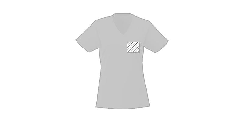 OBG.PUB - T-shirt cool fit manches courtes col V femme Amera - Marquage poitrine gauche T-shirt cool fit manches courtes col V femme Amera - Marquage poitrine gauche