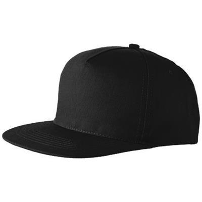 OBG.PUB - Casquette visière plate stylée en coton Basello Noir Casquette visière plate stylée en coton Basello Noir