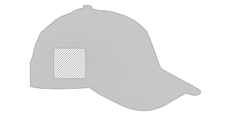 OBG.PUB - Casquette 6 panneaux couleurs fluo coton Baryson - Impression latérale gauche Casquette 6 panneaux couleurs fluo coton Baryson - Impression latérale gauche